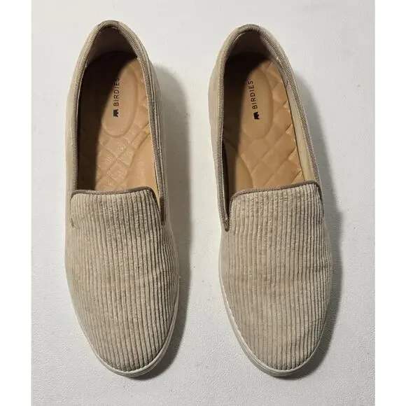 Birdies The Swift Slip On Shoes Corduroy Oatmeal Beige Sneakers - Size 10 - Picture 3 of 10